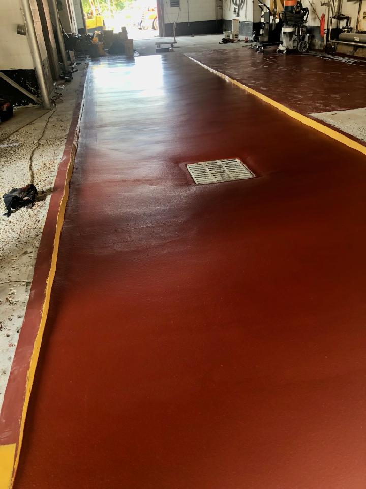 Surface Solutions installs a heavy duty industrial ucrete flooring solution for an Delaware tank wash facility.