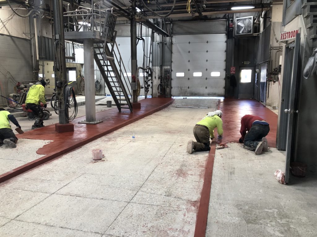 Industrial concrete flooring installation