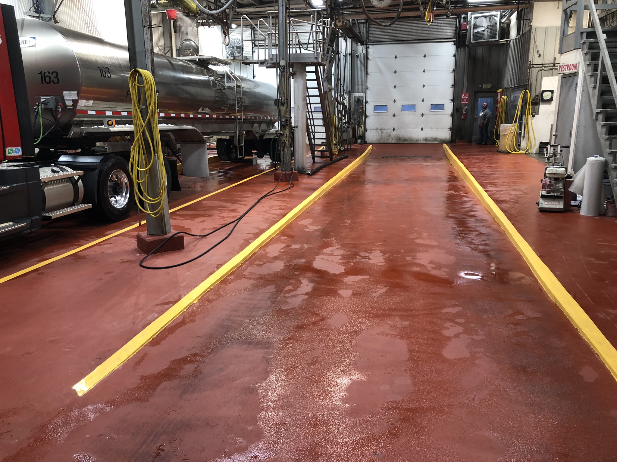 Ucrete Industrial Urethane Concrete Flooring installed at a tank wash facility in Indiana