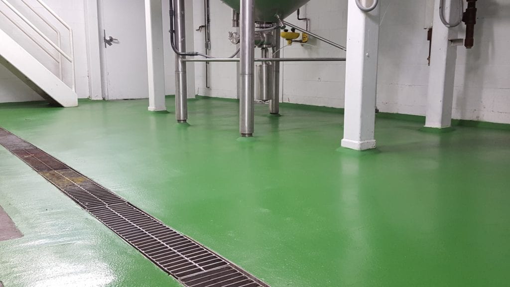 Urethane Concrete Flooring in the Color Green